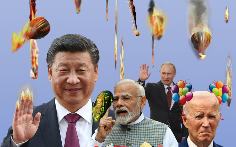 Balloons Xi Modi Biden Putin 3