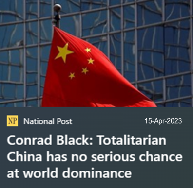 Conrad Black claims China has no chance at domination