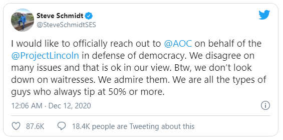 Schmidt schmoozes AOC