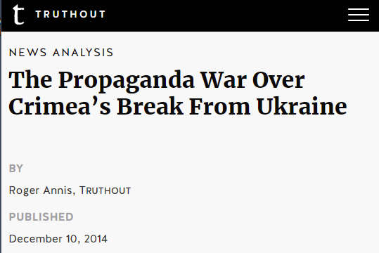 Truthout - West's propaganda war over Crimea